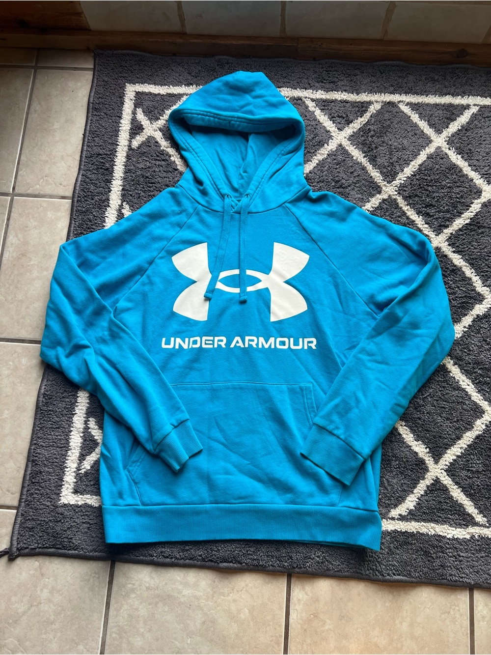 Under Armour Teal Pullover Hoodie with White Logo